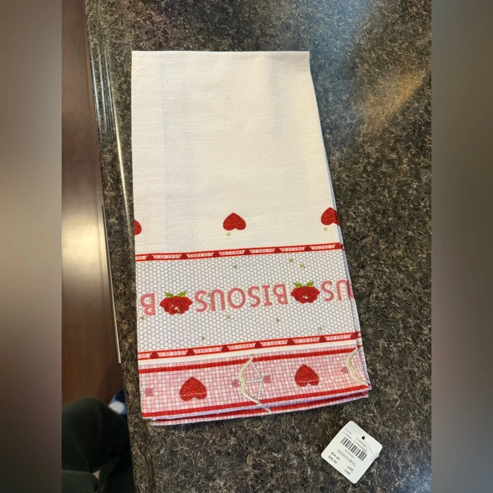 Anthropologie valentines bistro dish towel new with tags - Picture 4 of 5